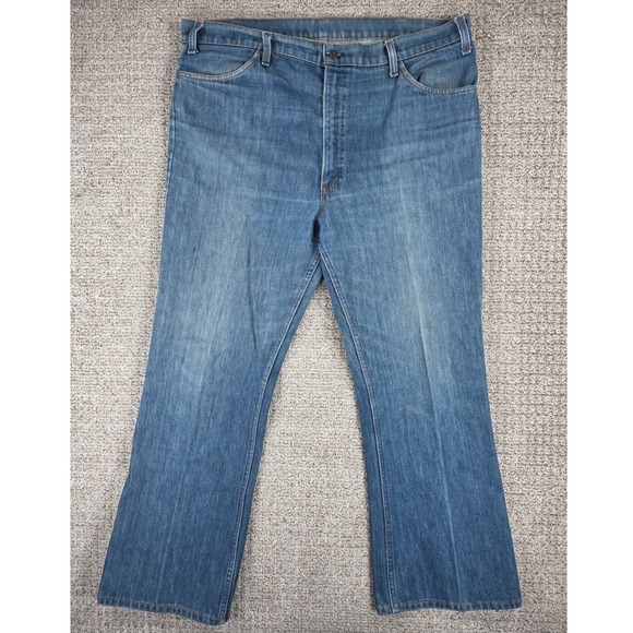 Vintage Levi's 646 Mens Orange Tab Bell Bottom Flares Jeans Denim Zip Size 40x30